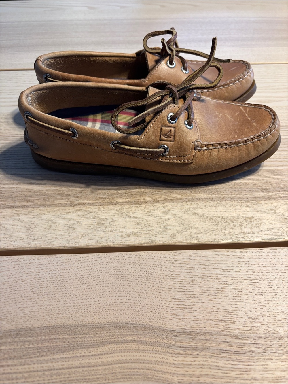 Sperry Tan Leather Boat Shoes - Picture 2 of 9